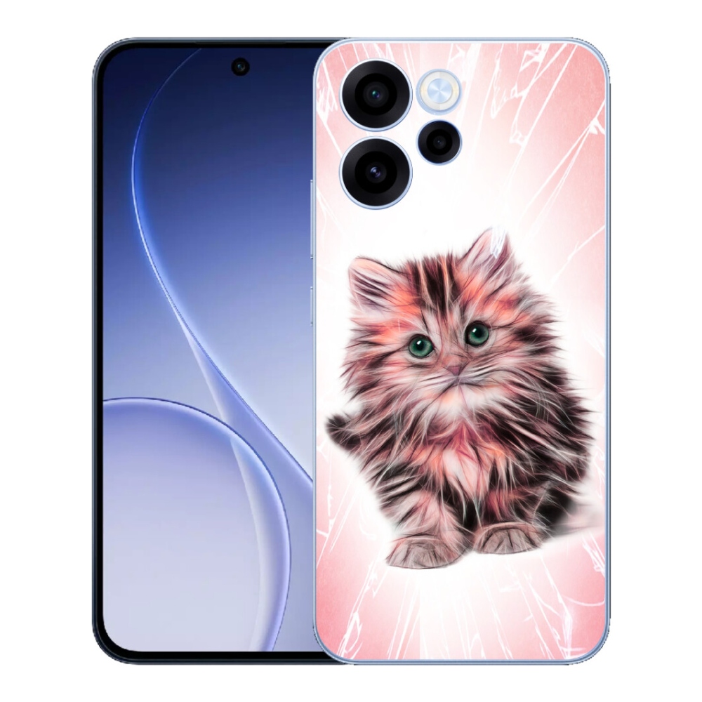 Gelový kryt mmCase na Oppo Reno 15 FS 5G - roztomilé kotě