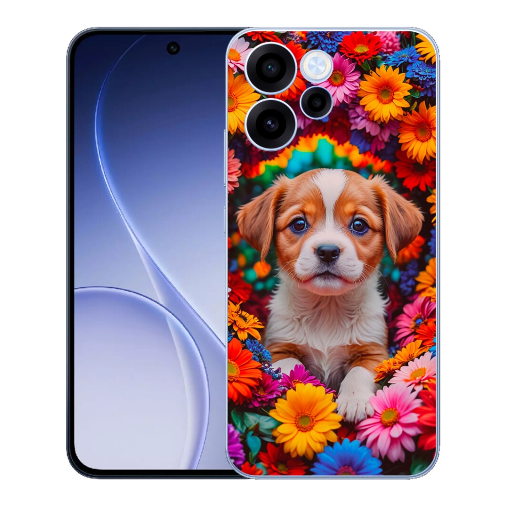 Gelový kryt mmCase na Oppo Reno 15 FS 5G - roztomilé štěně
