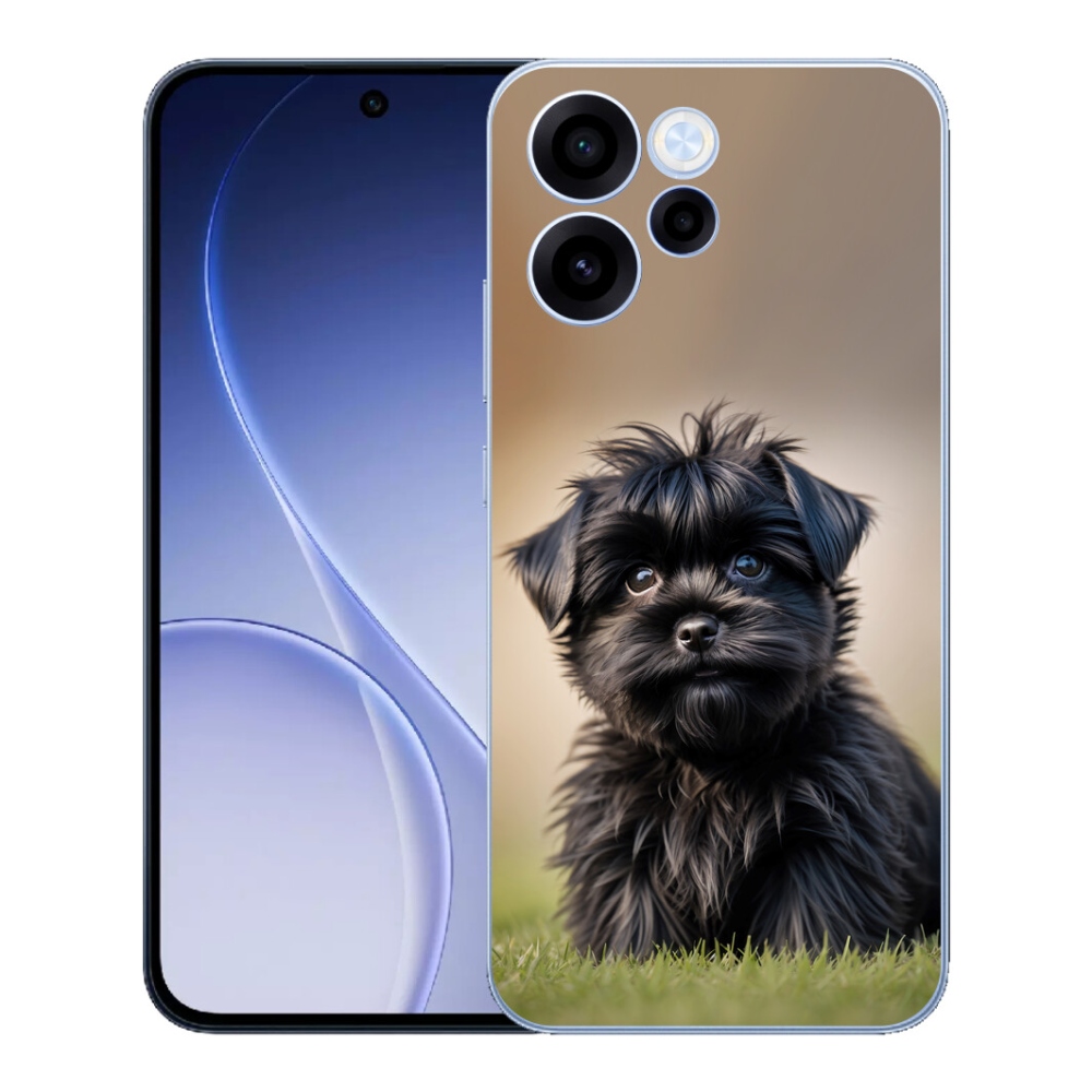 Gelový kryt mmCase na Oppo Reno 15 FS 5G - roztomilý černý pejsek