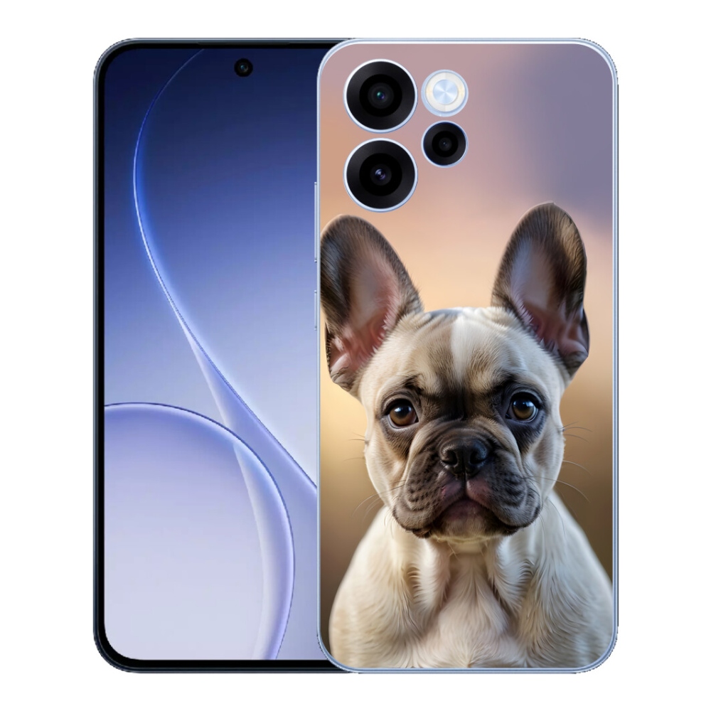 Gelový kryt mmCase na Oppo Reno 15 FS 5G - roztomilý francouzský buldoček