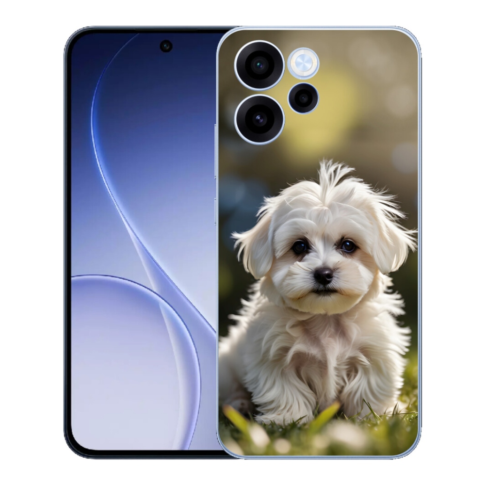 Gelový kryt mmCase na Oppo Reno 15 FS 5G - roztomilý maltézský psík