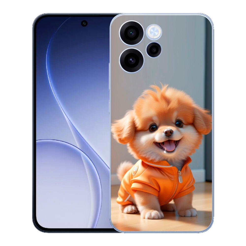Gelový kryt mmCase na Oppo Reno 15 FS 5G - roztomilý pomeranian v mikině