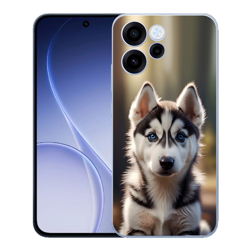Gelový kryt mmCase na Oppo Reno 15 FS 5G - roztomilý sibiřský husky