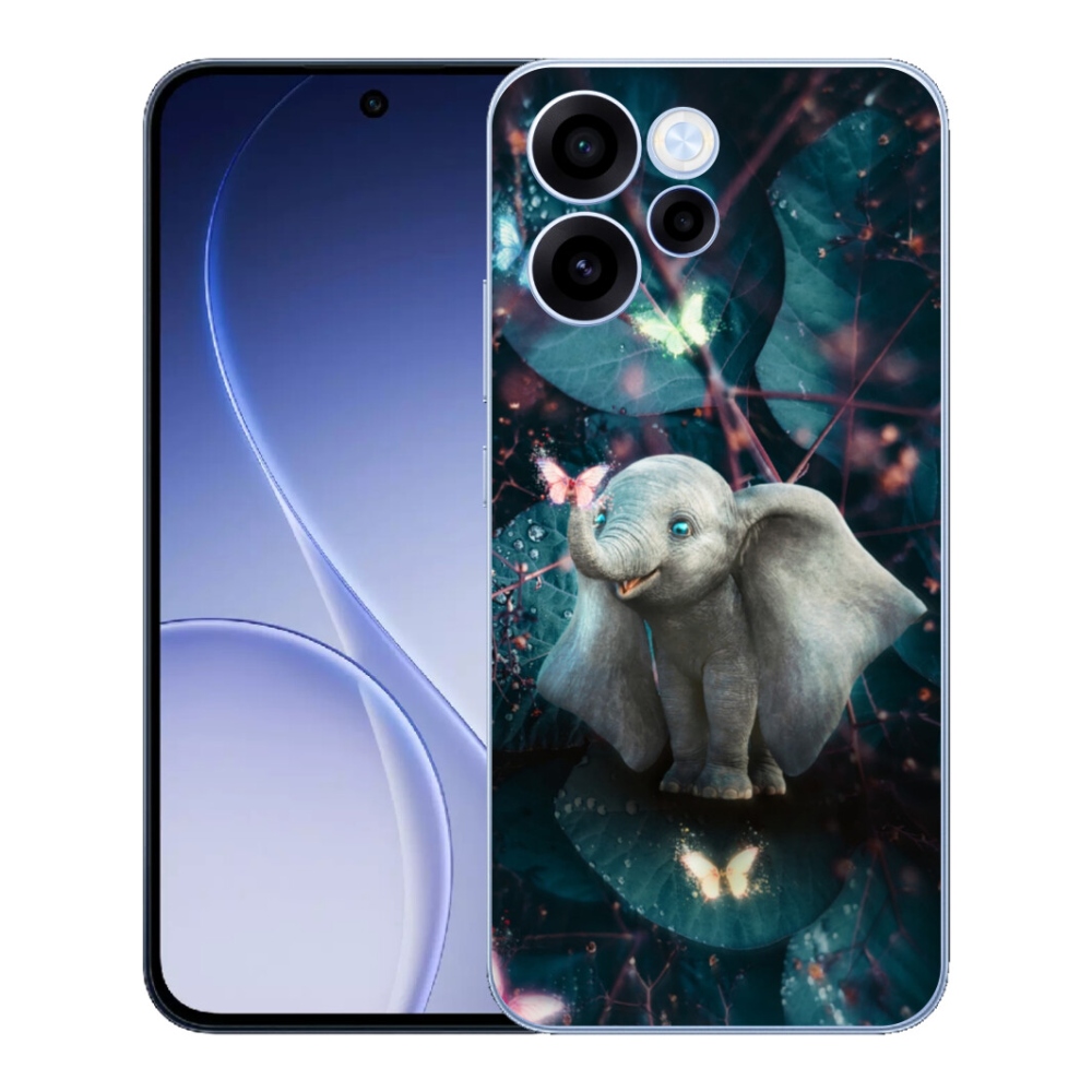 Gelový kryt mmCase na Oppo Reno 15 FS 5G - roztomilý slon