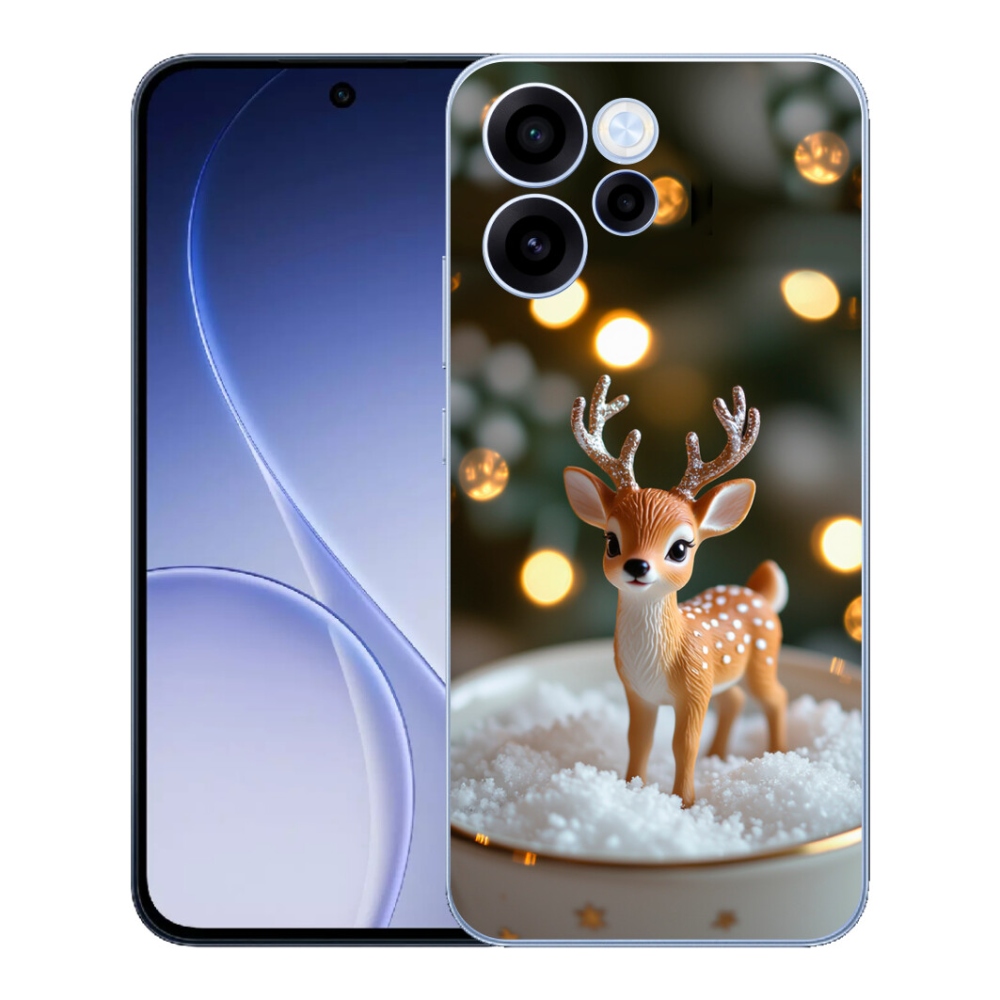 Gelový kryt mmCase na Oppo Reno 15 FS 5G - roztomilý vánoční jelen