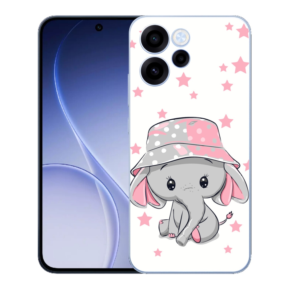 Gelový kryt mmCase na Oppo Reno 15 FS 5G - růžový slon
