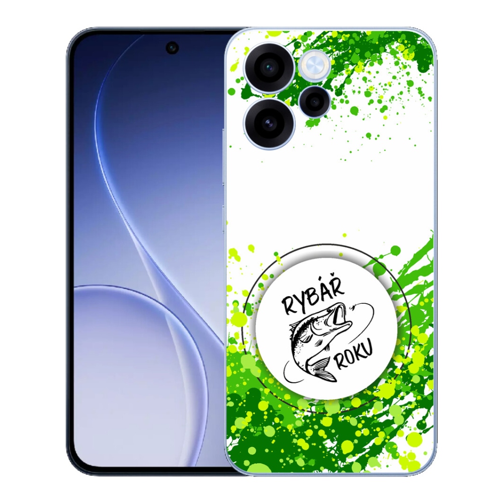 Gelový kryt mmCase na Oppo Reno 15 FS 5G - rybář roku bílé pozadí