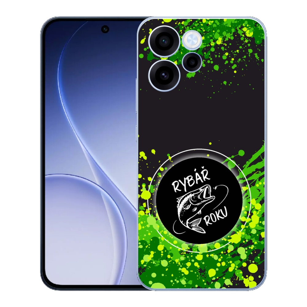 Gelový kryt mmCase na Oppo Reno 15 FS 5G - rybář roku černé pozadí