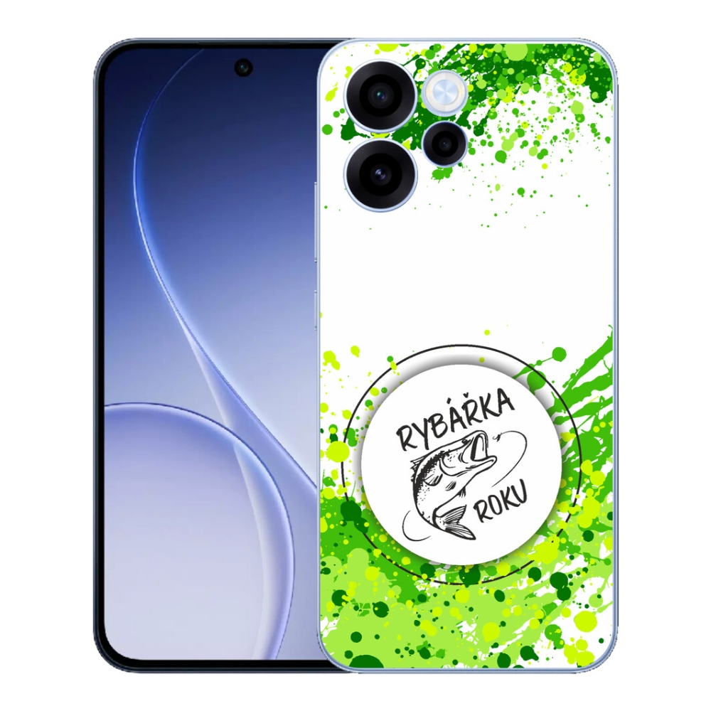 Gelový kryt mmCase na Oppo Reno 15 FS 5G - rybářka roku bílé pozadí