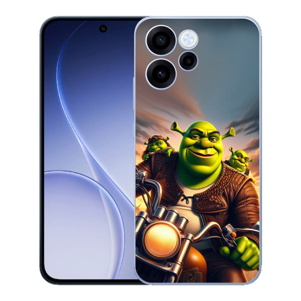 Gelový kryt mmCase na Oppo Reno 15 FS 5G - shrek na motorce