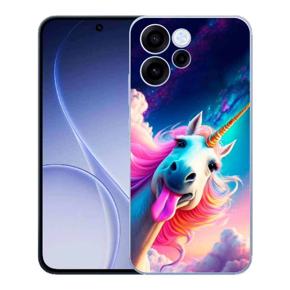 Gelový kryt mmCase na Oppo Reno 15 FS 5G - šílený jednorožec