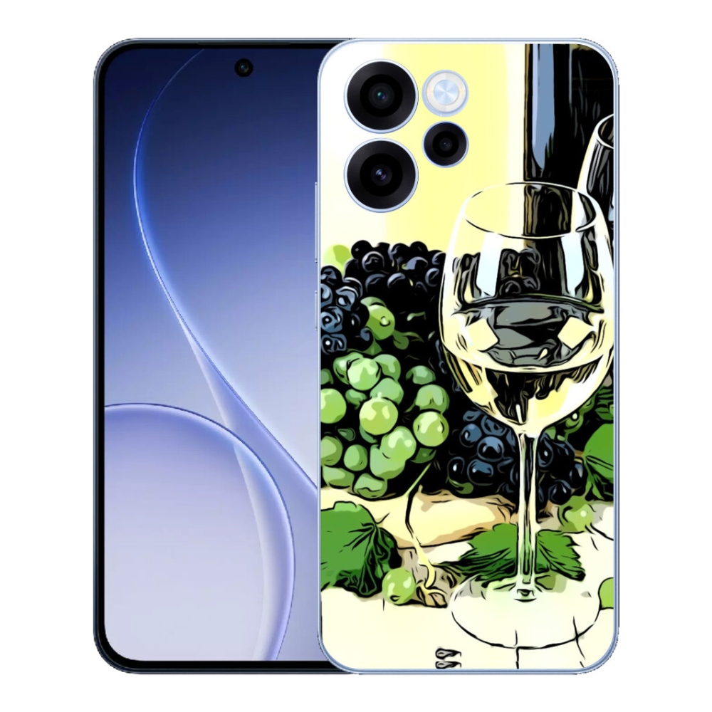 Gelový kryt mmCase na Oppo Reno 15 FS 5G - sklenka vína
