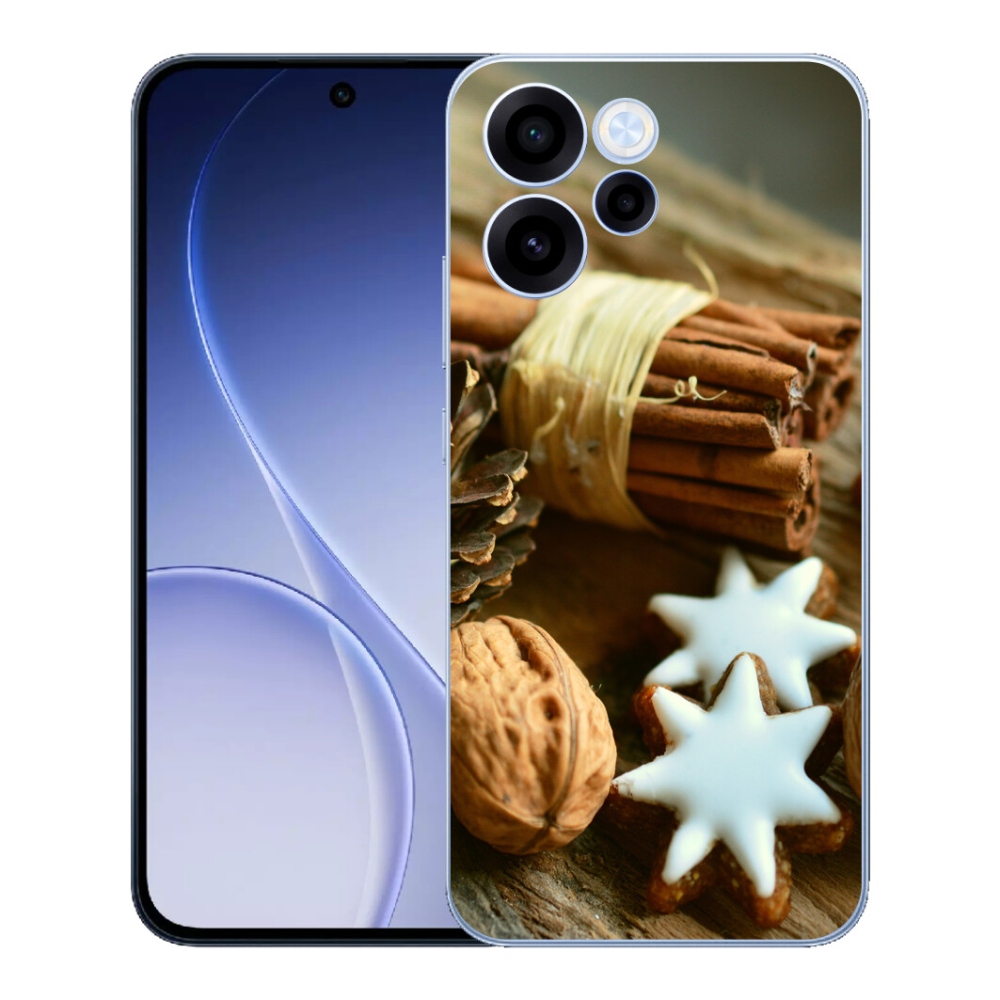 Gelový kryt mmCase na Oppo Reno 15 FS 5G - skořice a perníčky