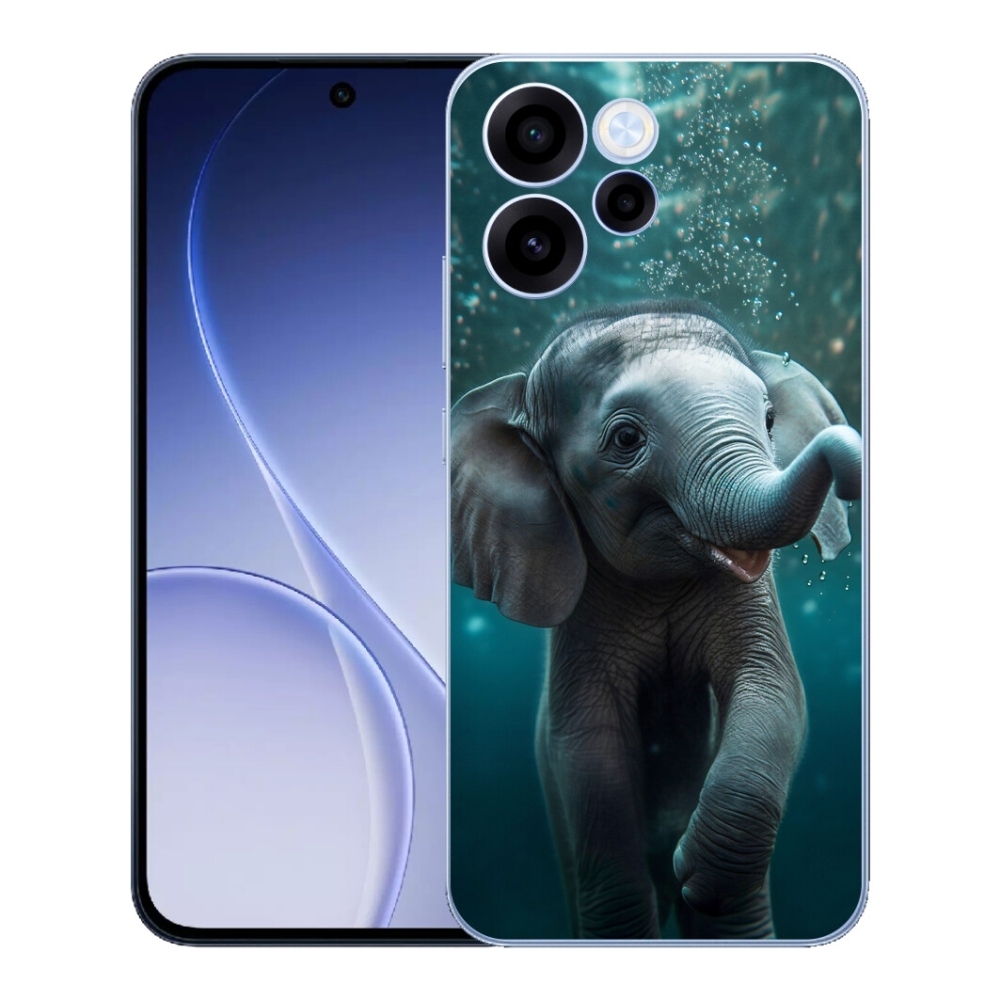 Gelový kryt mmCase na Oppo Reno 15 FS 5G - slůně pod vodou