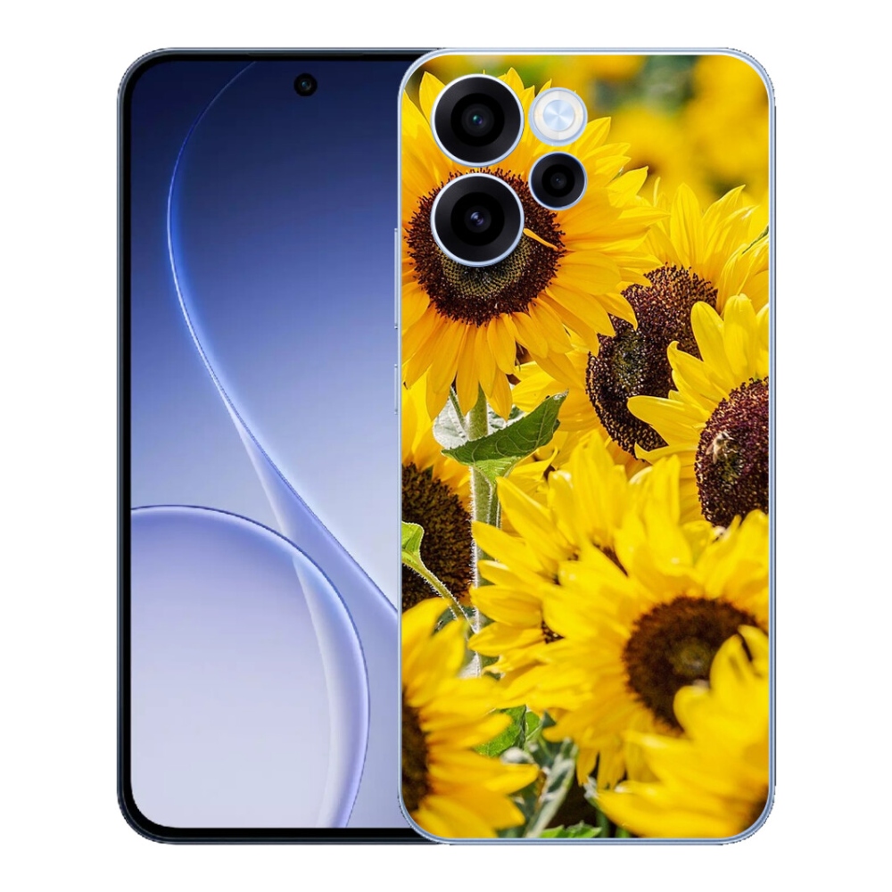 Gelový kryt mmCase na Oppo Reno 15 FS 5G - slunečnice