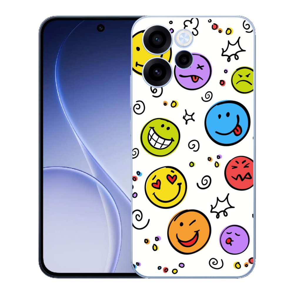 Gelový kryt mmCase na Oppo Reno 15 FS 5G - smajlíci