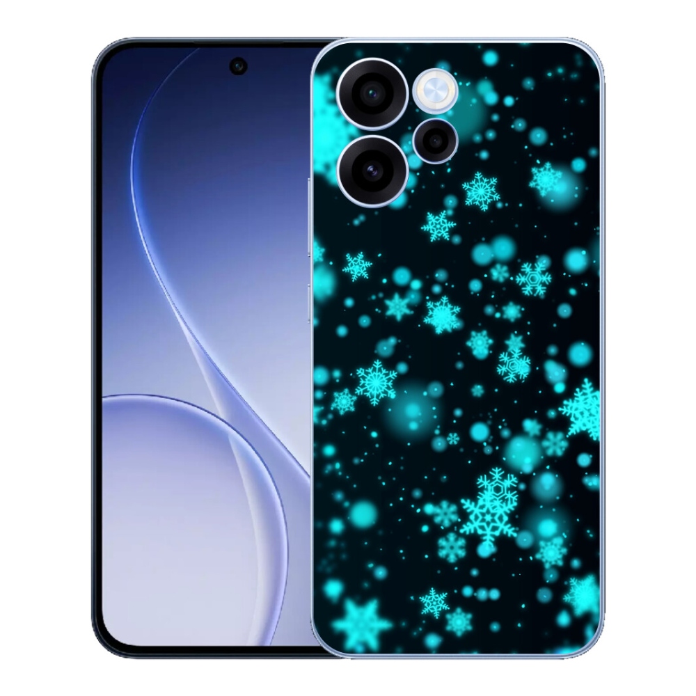 Gelový kryt mmCase na Oppo Reno 15 FS 5G - sněhové vločky 1