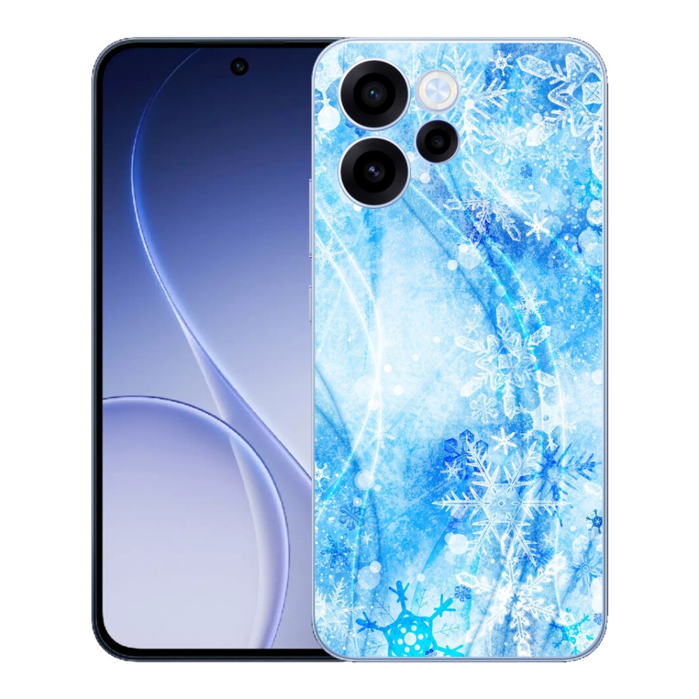 Gelový kryt mmCase na Oppo Reno 15 FS 5G - sněhové vločky