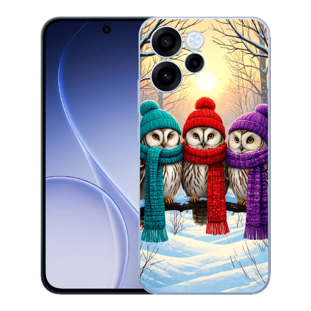 Gelový kryt mmCase na Oppo Reno 15 FS 5G - soví přátelé