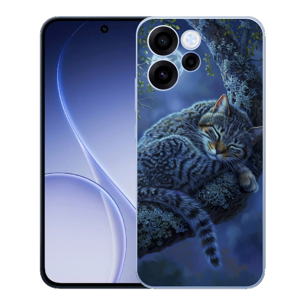 Gelový kryt mmCase na Oppo Reno 15 FS 5G - spící kočka