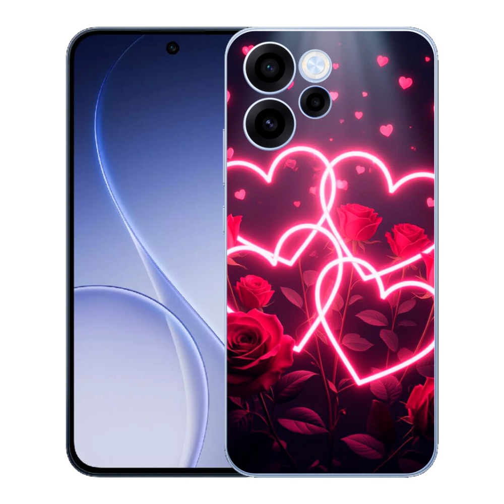 Gelový kryt mmCase na Oppo Reno 15 FS 5G - srdce lásky