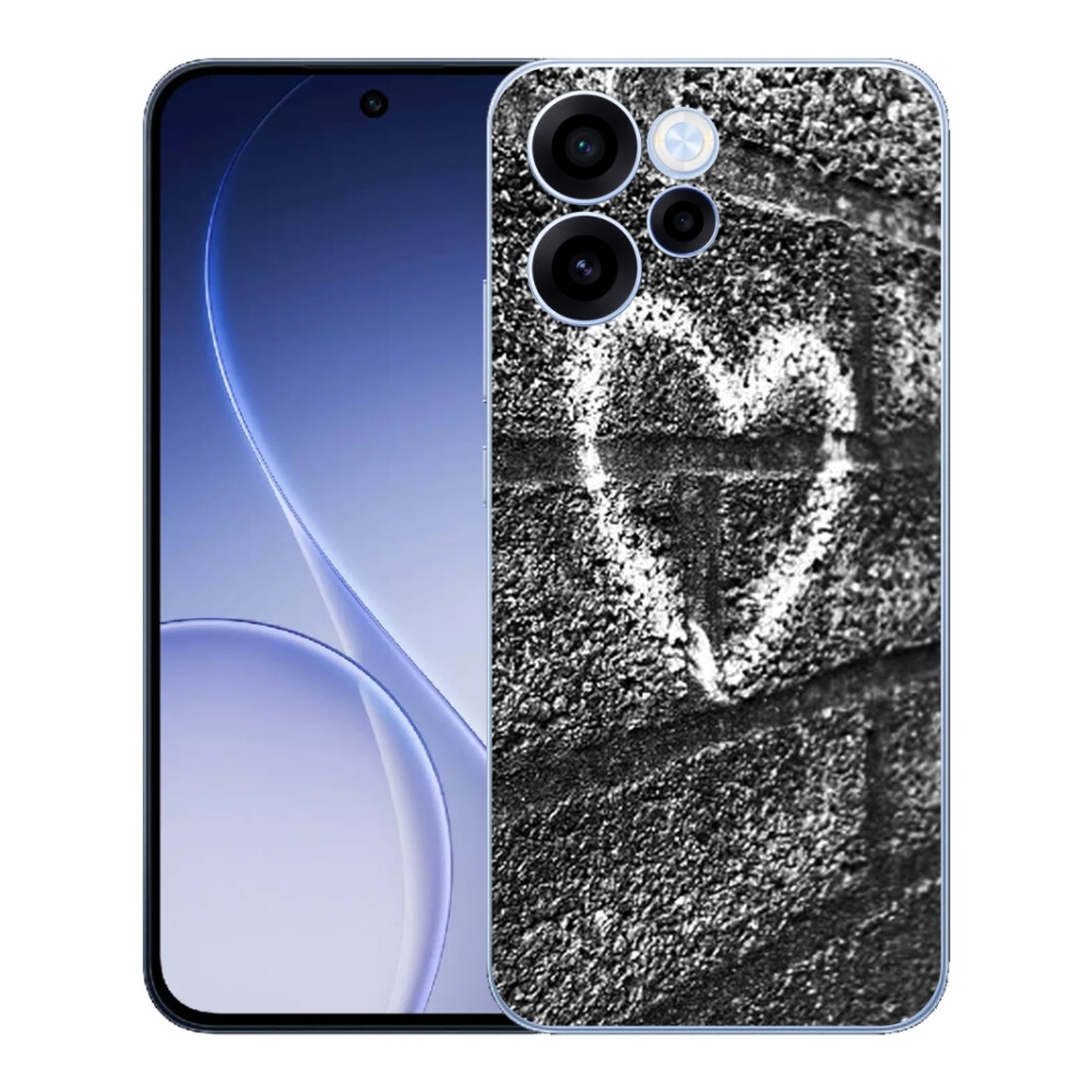 Gelový kryt mmCase na Oppo Reno 15 FS 5G - srdce na zdi