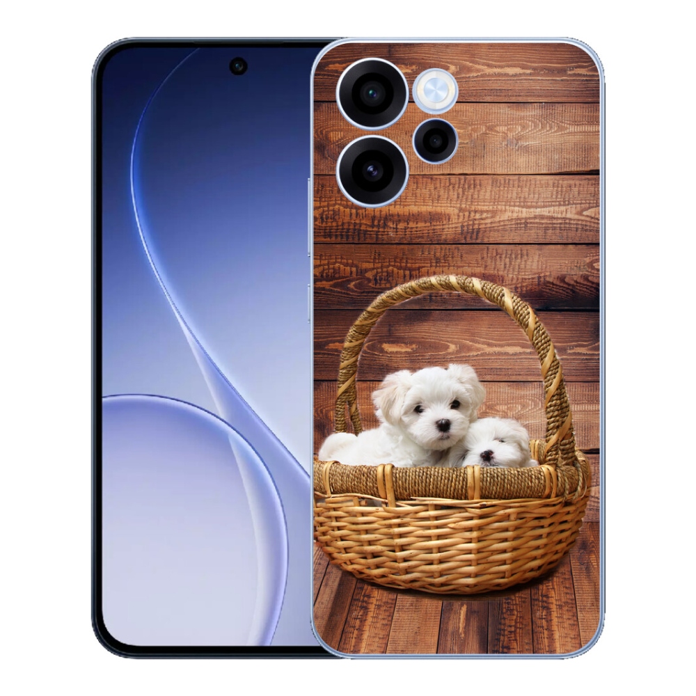 Gelový kryt mmCase na Oppo Reno 15 FS 5G - štěňátka