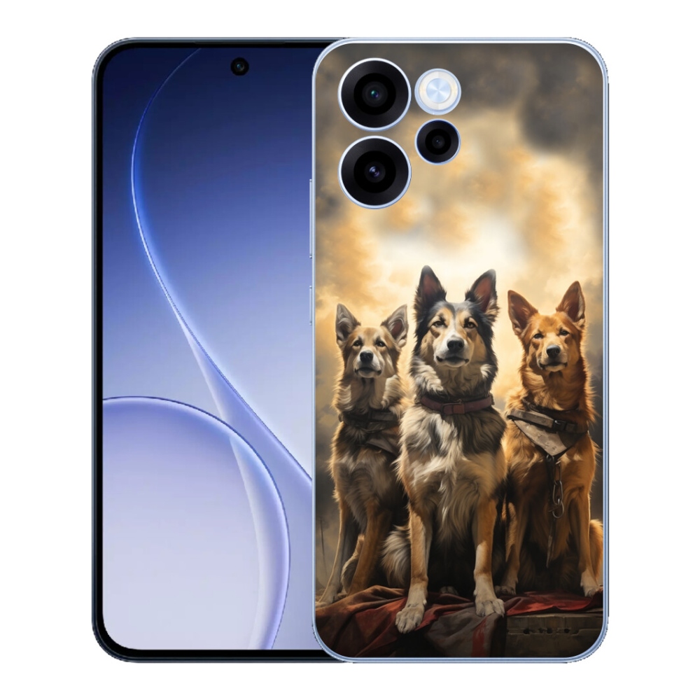 Gelový kryt mmCase na Oppo Reno 15 FS 5G - tři psi