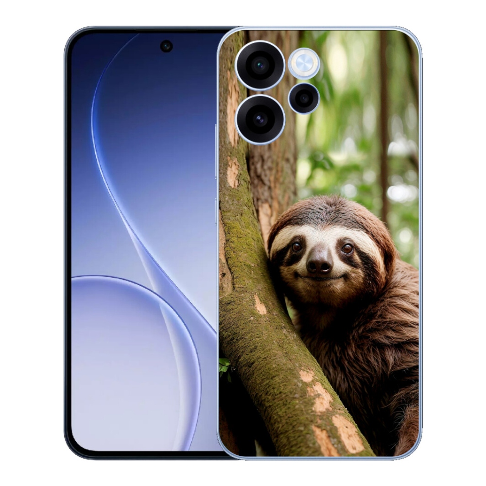 Gelový kryt mmCase na Oppo Reno 15 FS 5G - usměvavý lenochod