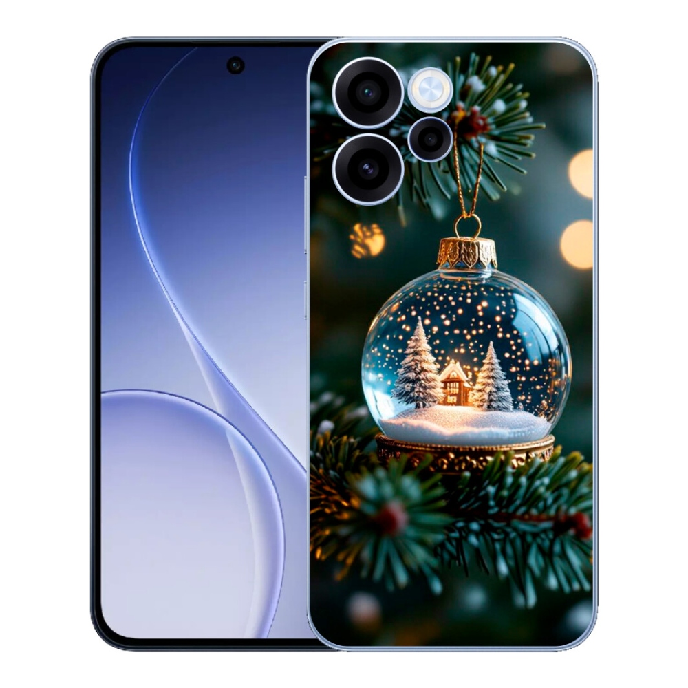 Gelový kryt mmCase na Oppo Reno 15 FS 5G - vánoční koule 2