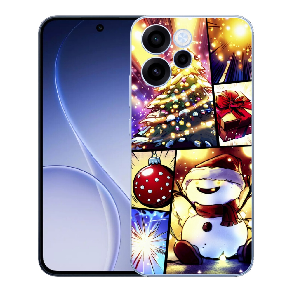 Gelový kryt mmCase na Oppo Reno 15 FS 5G - vánoční motivy 1