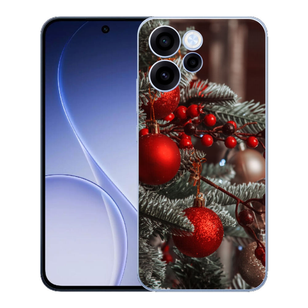 Gelový kryt mmCase na Oppo Reno 15 FS 5G - vánoční ozdoby 2