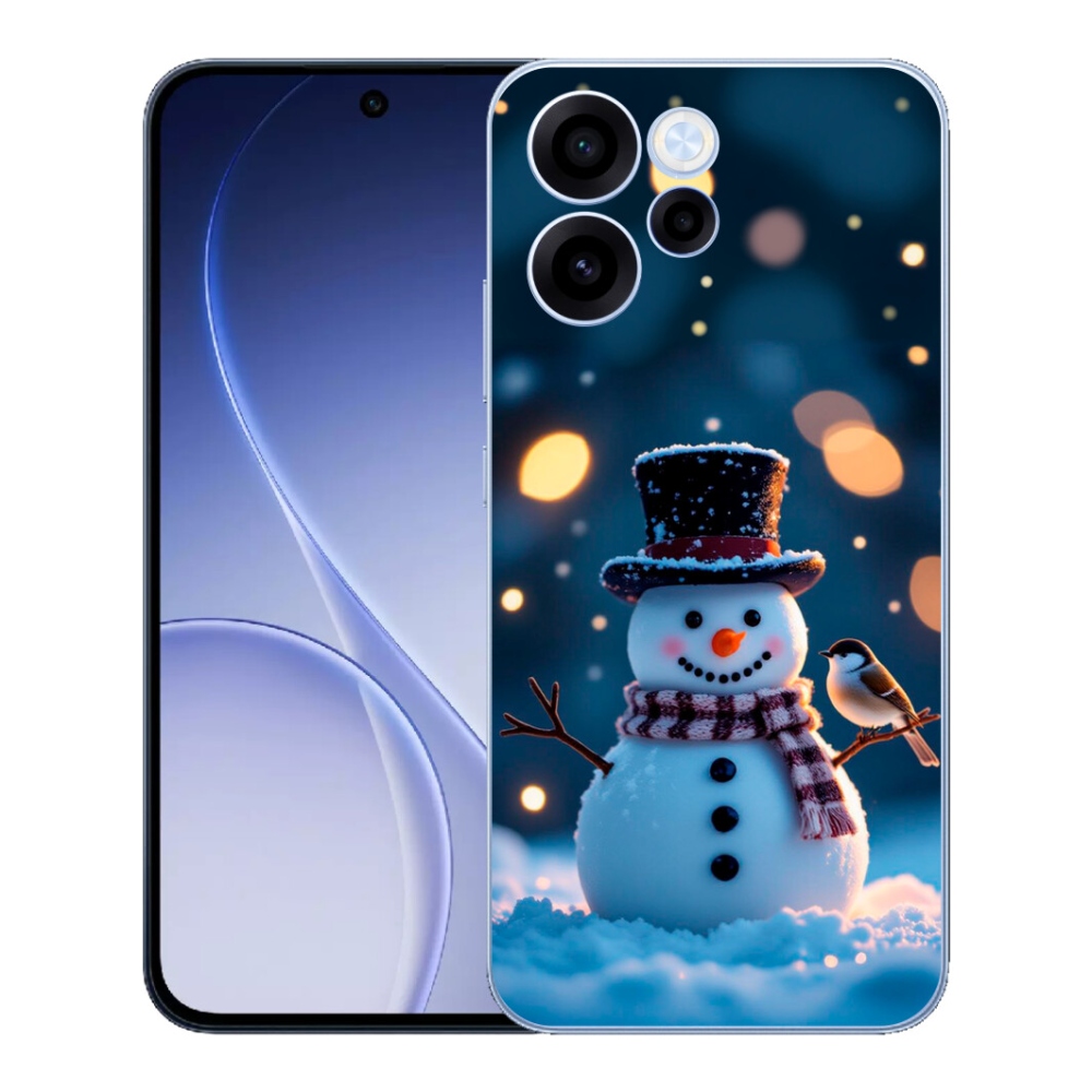 Gelový kryt mmCase na Oppo Reno 15 FS 5G - vánoční sněhulák