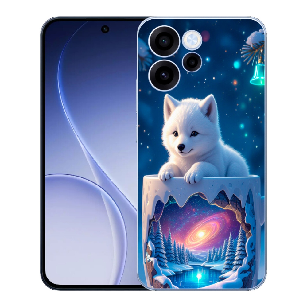 Gelový kryt mmCase na Oppo Reno 15 FS 5G - vánoční štěně