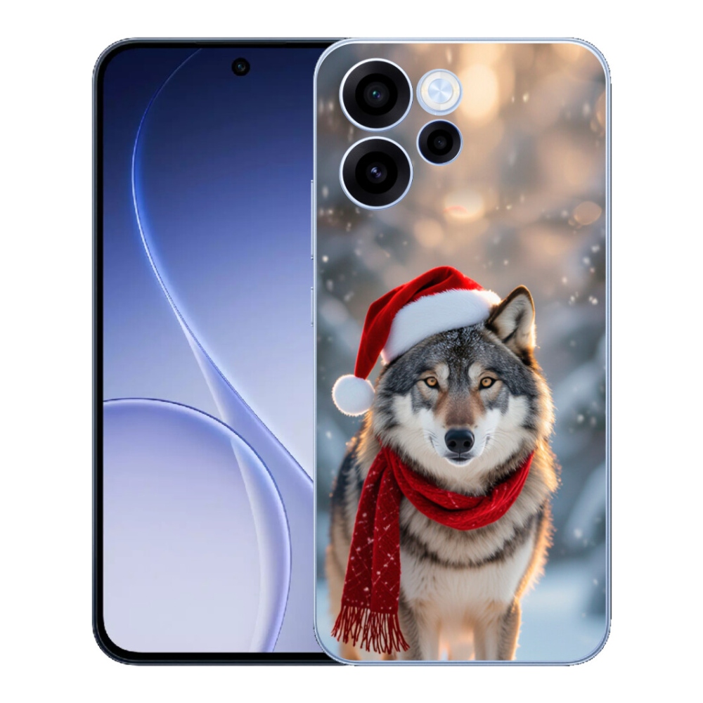 Gelový kryt mmCase na Oppo Reno 15 FS 5G - vánoční vlk