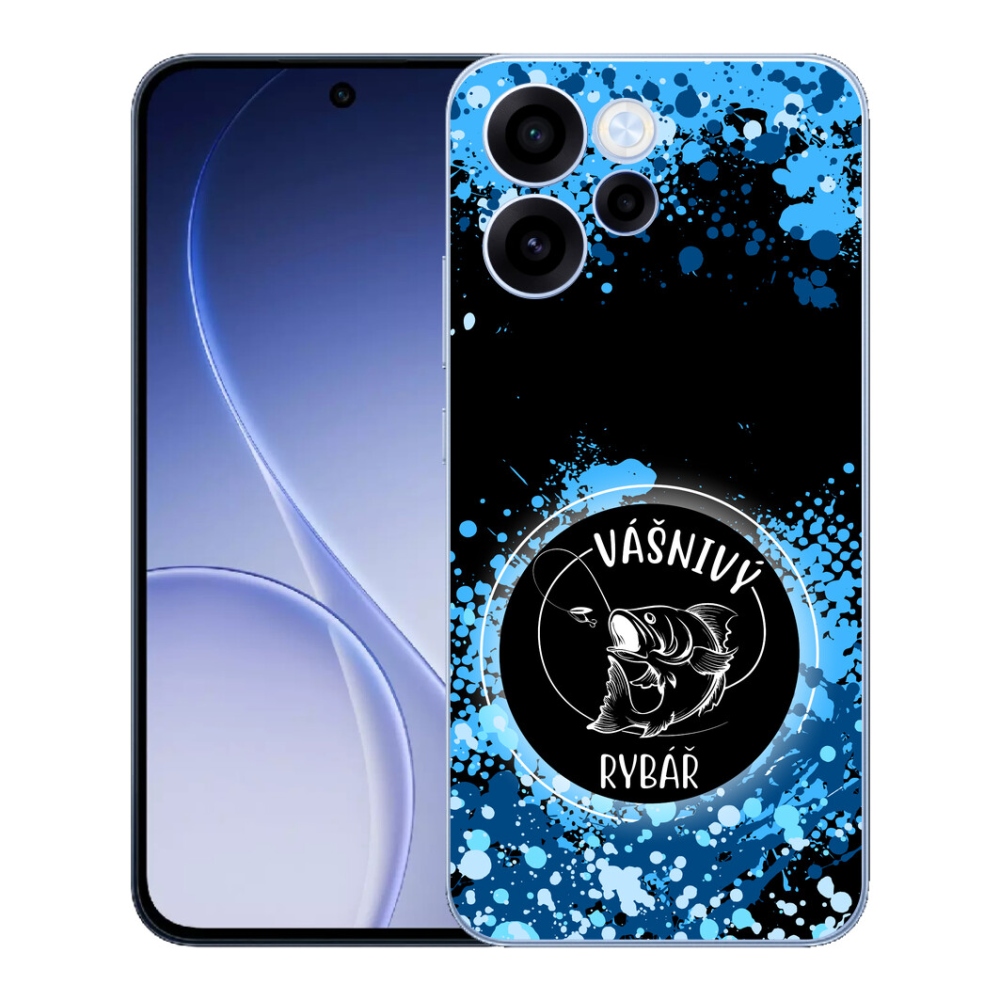 Gelový kryt mmCase na Oppo Reno 15 FS 5G - vášnivý rybář černé pozadí