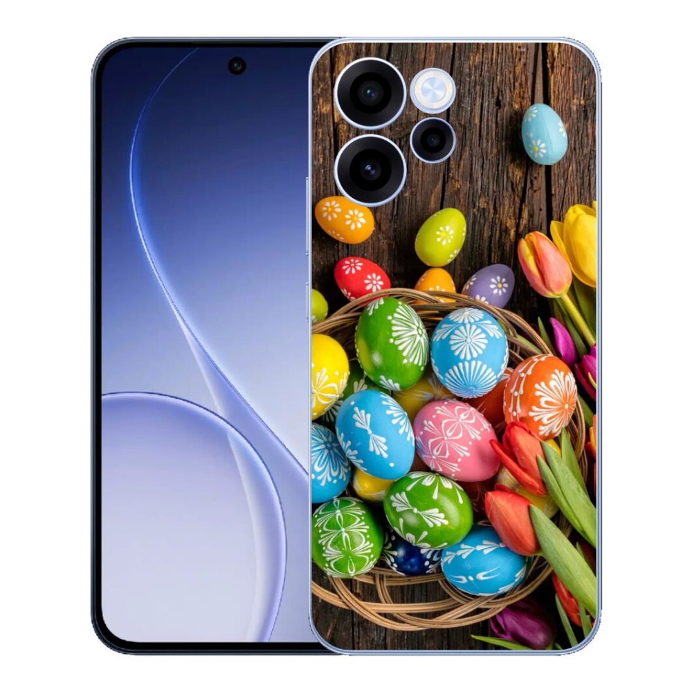 Gelový kryt mmCase na Oppo Reno 15 FS 5G - velikonoční vajíčka