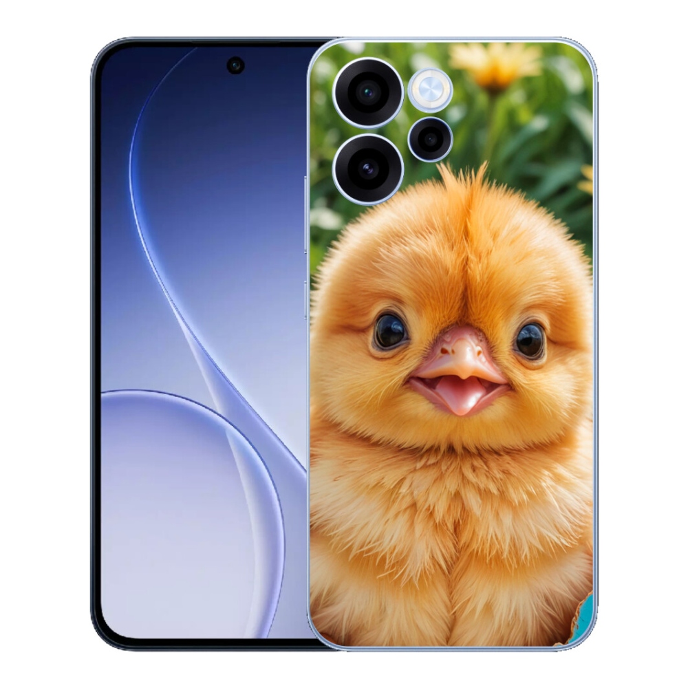Gelový kryt mmCase na Oppo Reno 15 FS 5G - veselé kuřátko