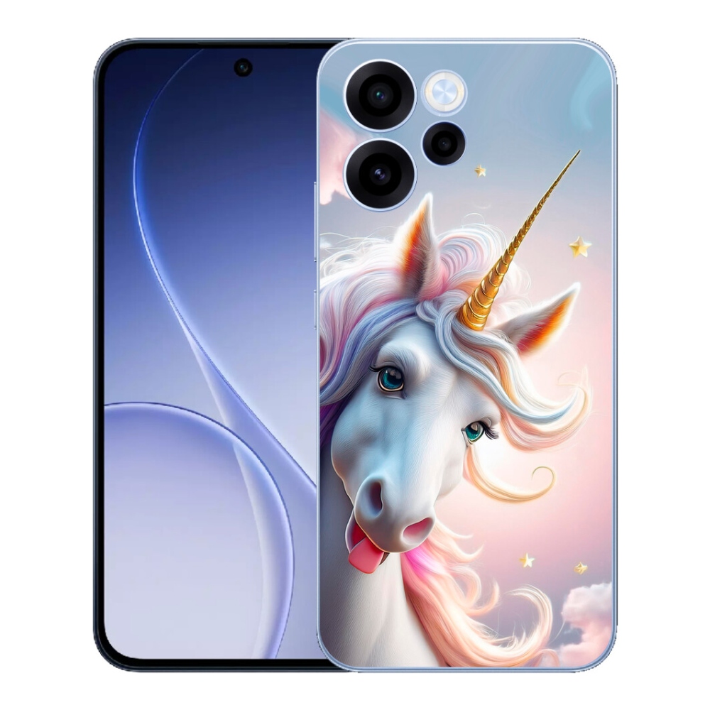 Gelový kryt mmCase na Oppo Reno 15 FS 5G - veselý jednorožec