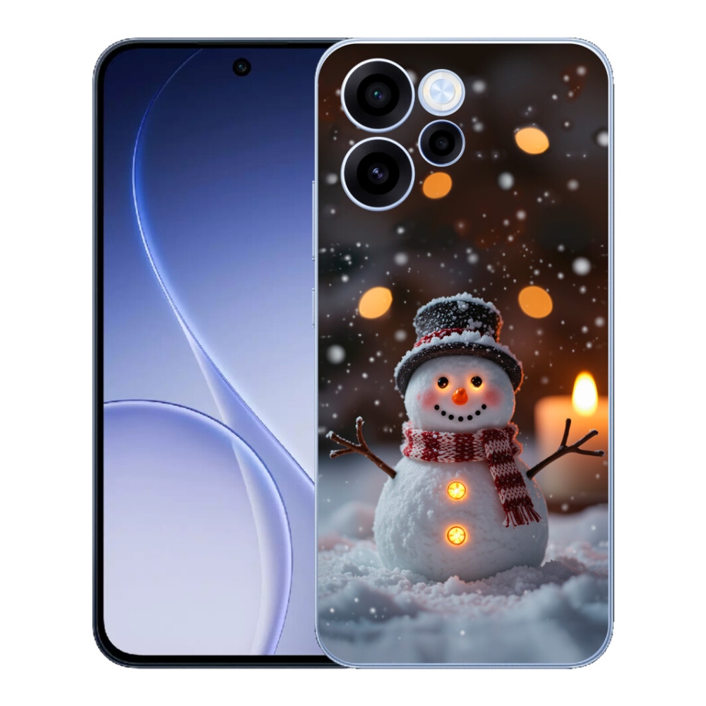 Gelový kryt mmCase na Oppo Reno 15 FS 5G - veselý sněhulák