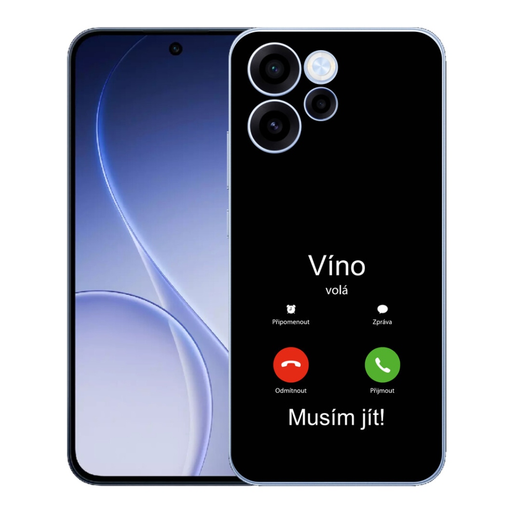 Gelový kryt mmCase na Oppo Reno 15 FS 5G - víno volá černé pozadí