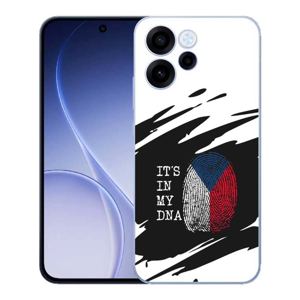 Gelový kryt mmCase na Oppo Reno 15 FS 5G - vlajka otisk prstu černobílé pozadí