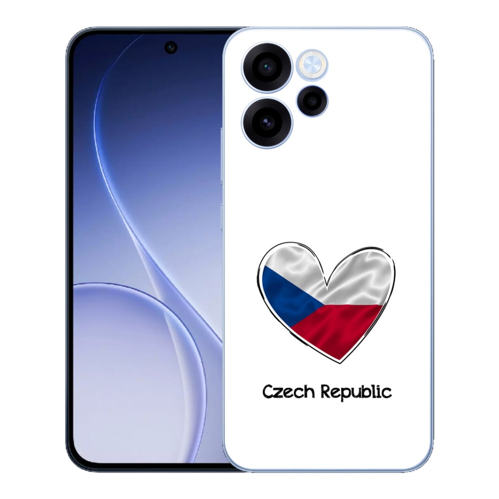 Gelový kryt mmCase na Oppo Reno 15 FS 5G - vlajka srdce bílé pozadí