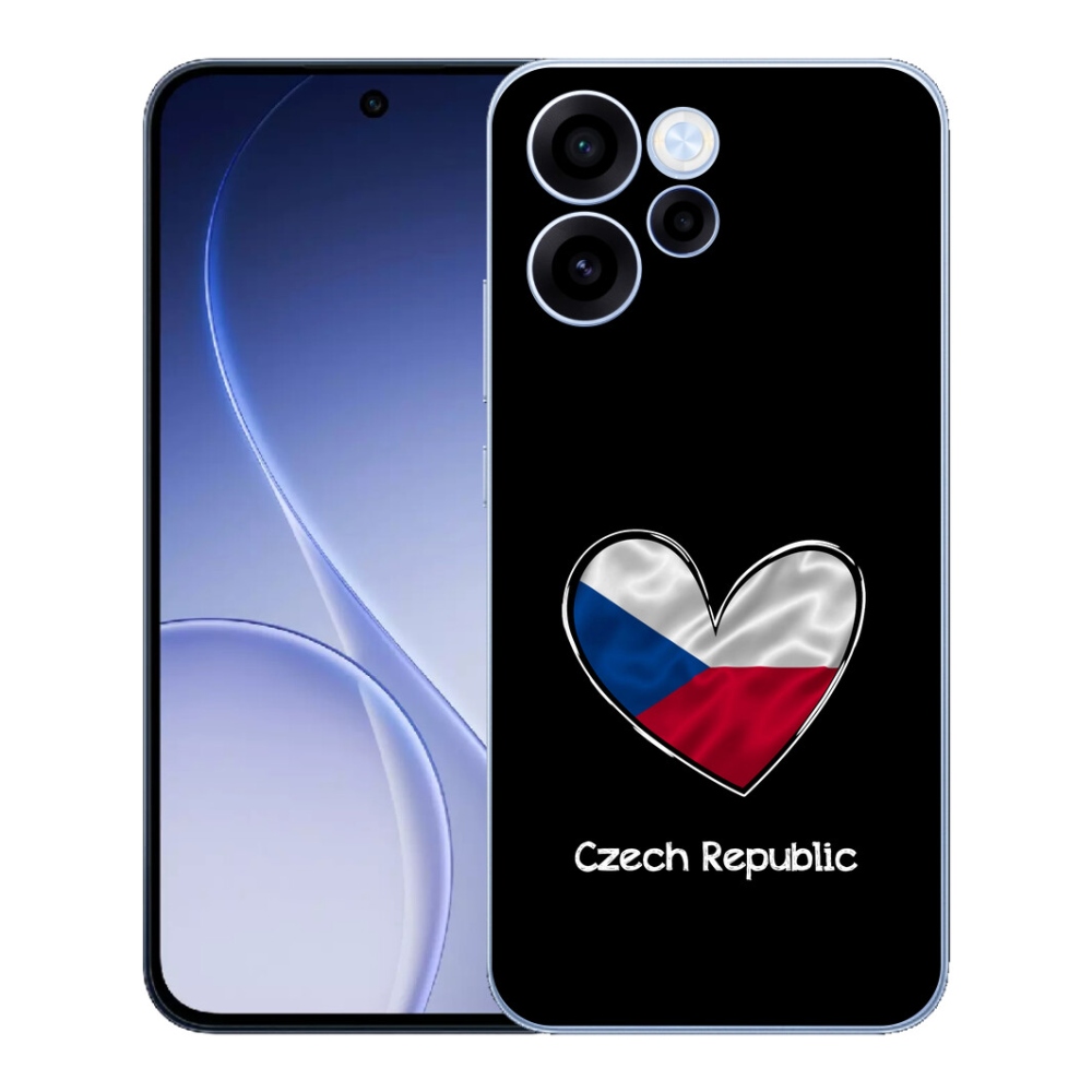 Gelový kryt mmCase na Oppo Reno 15 FS 5G - vlajka srdce černé pozadí