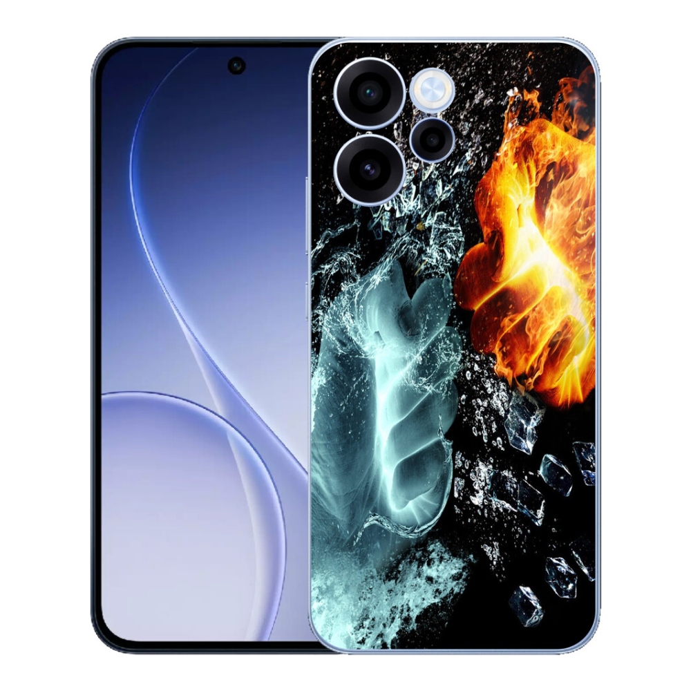 Gelový kryt mmCase na Oppo Reno 15 FS 5G - voda a oheň