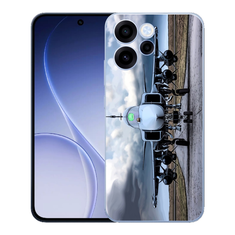 Gelový kryt mmCase na Oppo Reno 15 FS 5G - vojenské letadlo