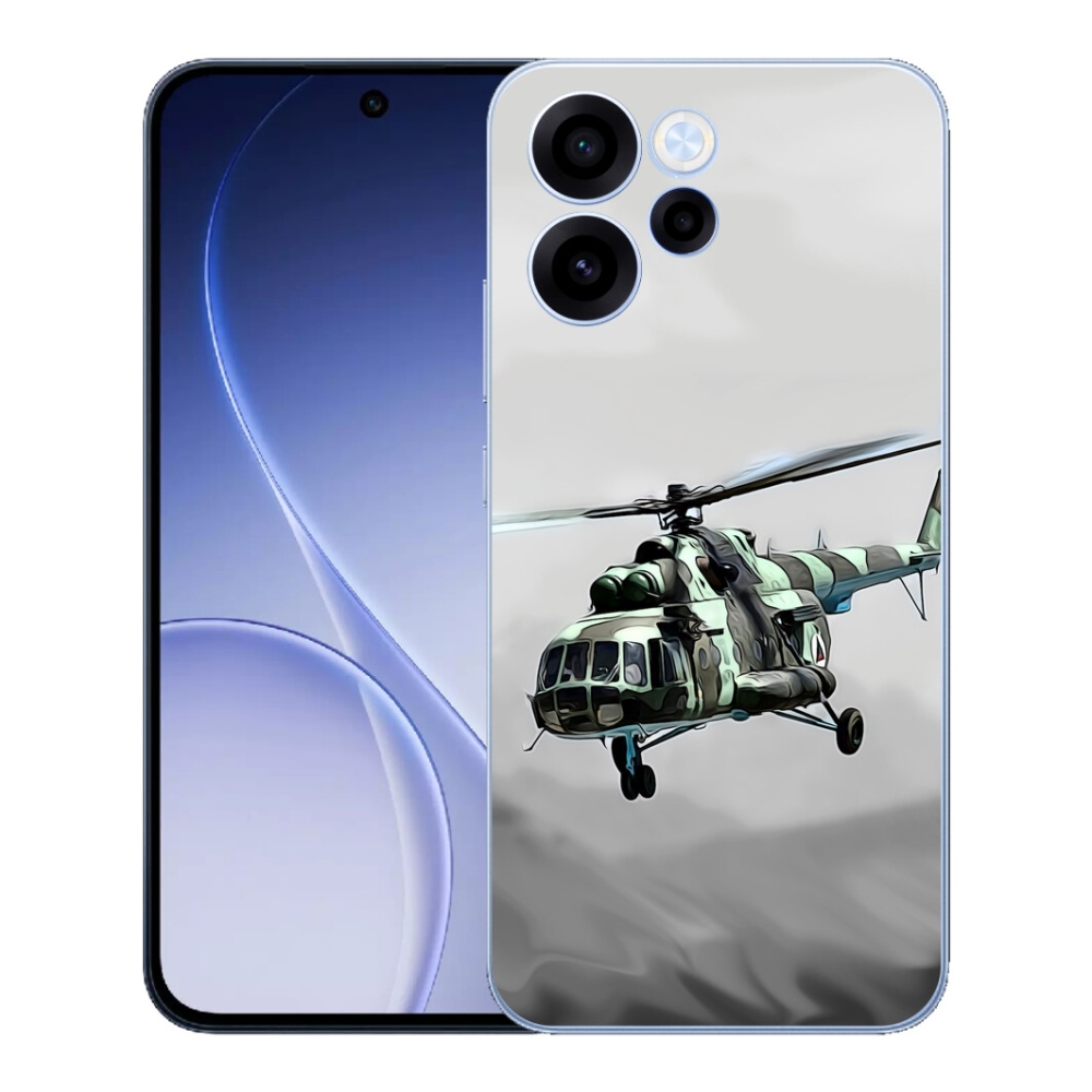 Gelový kryt mmCase na Oppo Reno 15 FS 5G - vojenský vrtulník