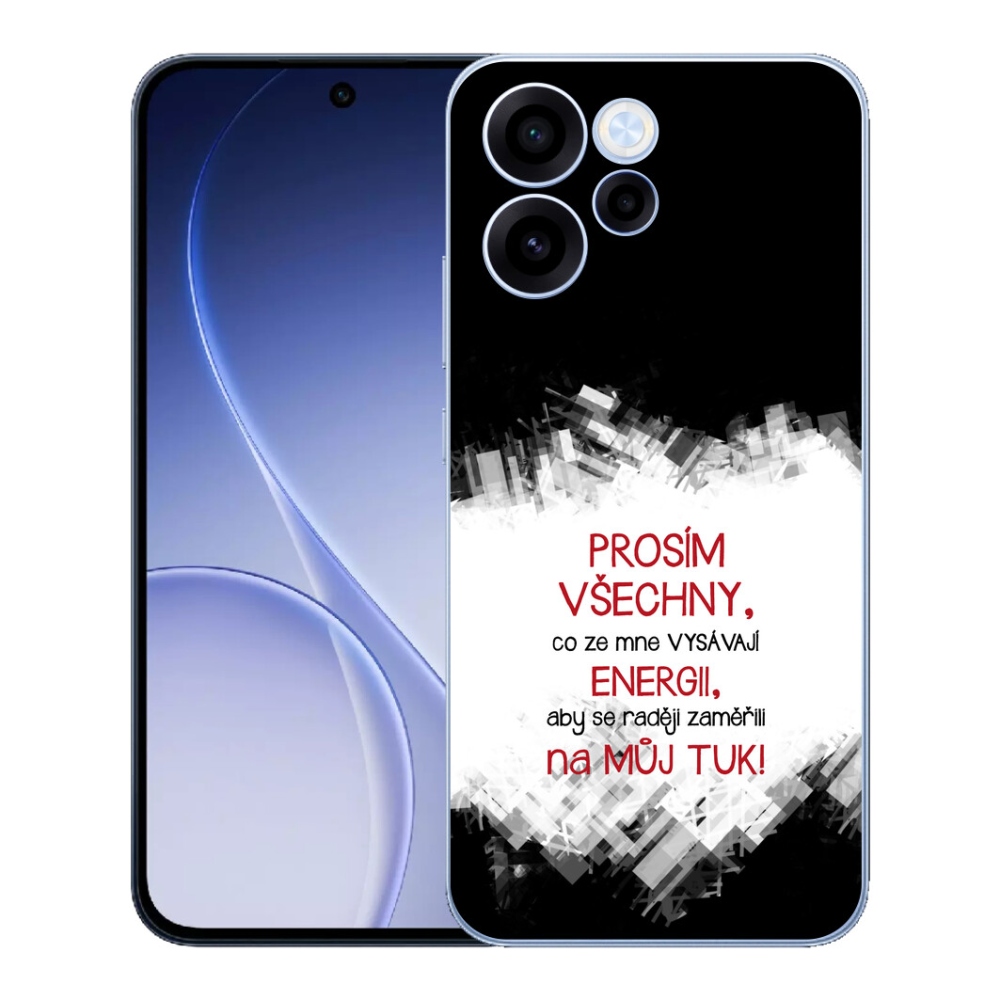 Gelový kryt mmCase na Oppo Reno 15 FS 5G - vtipný text 1 červený