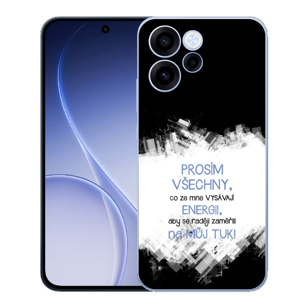 Gelový kryt mmCase na Oppo Reno 15 FS 5G - vtipný text 1 modrý