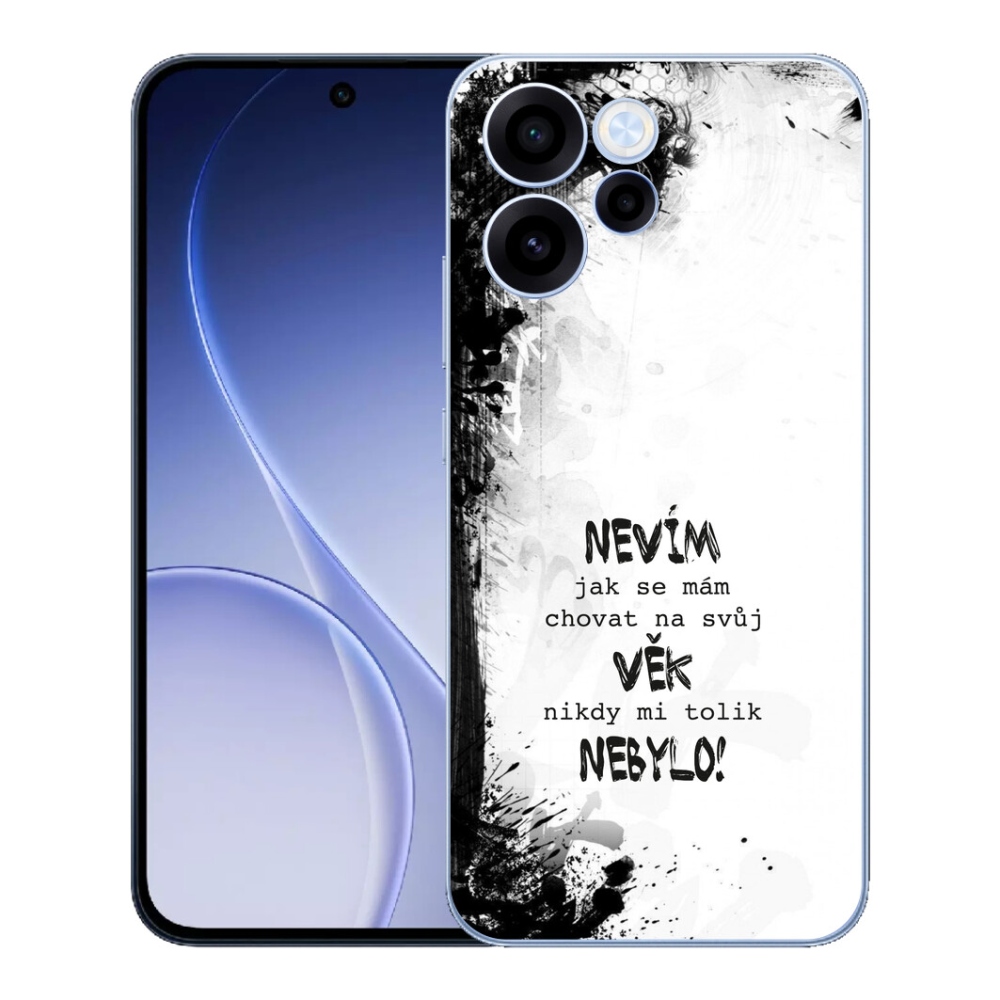 Gelový kryt mmCase na Oppo Reno 15 FS 5G - vtipný text 14 bílé pozadí